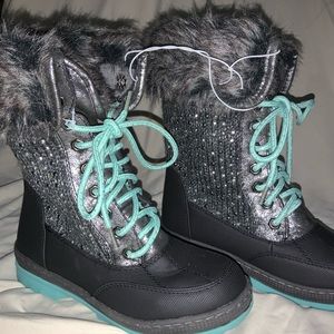 Justice sparkly winter fur boots